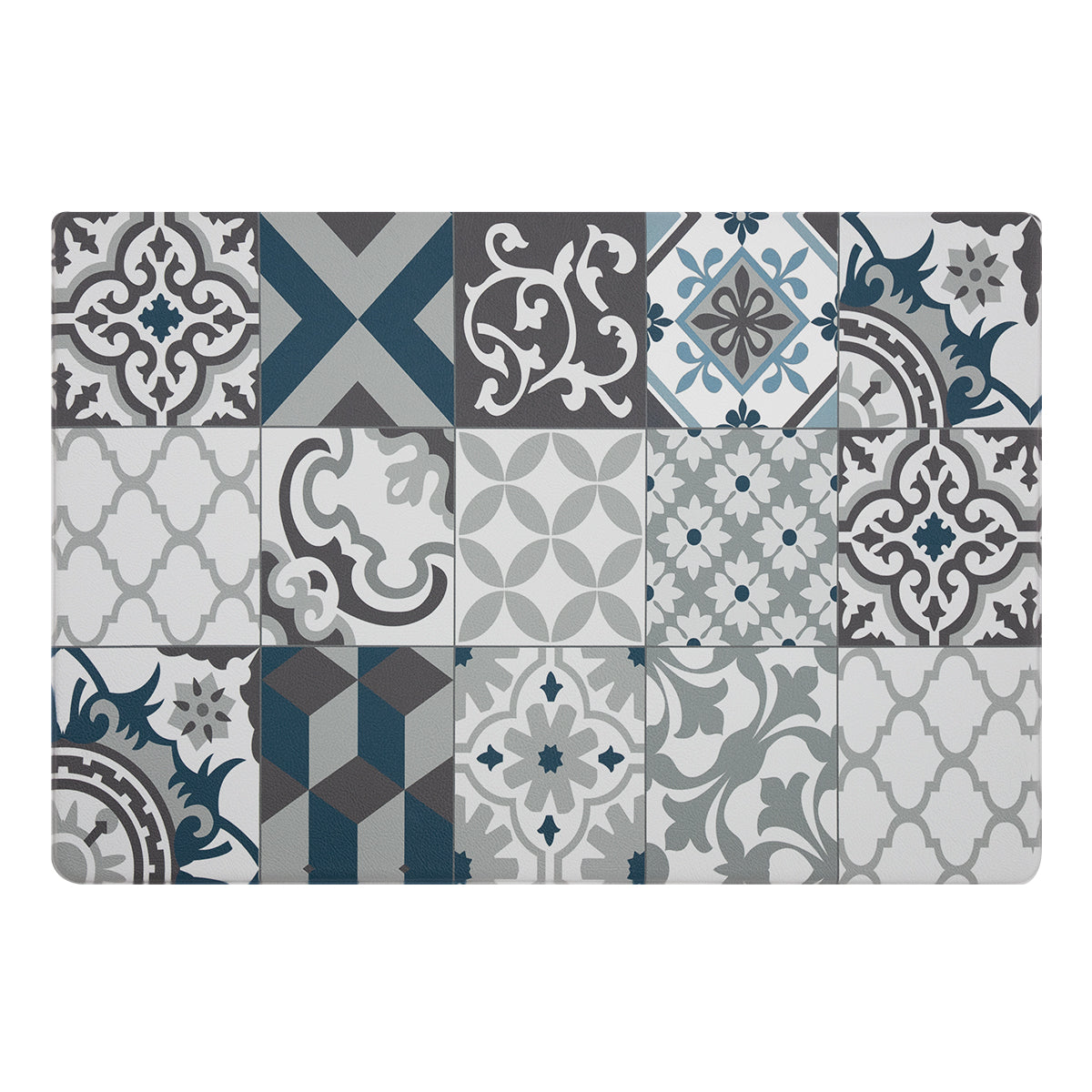 Vinyl Foam Kitchen Mat with Modern & Simple Mosaic Design