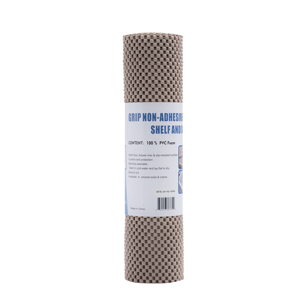 RAY STAR Premium Taupe Drawer and Shelf Liner, Strong Grip, Non Adhesive Easiest Install Mat, for Kitchen Cabinets, Drawers, Cupboards and Bathroom Shelves