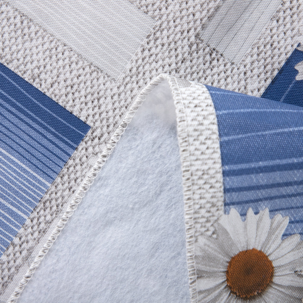 RAY STAR White Lily Design Vinyl Tablecloth With Flannel Backing Round and Rectangle