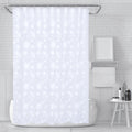 RAY STAR 70''X72'' PEVA Shower Curtain Liner 12 Hooks Heavy Duty Odorless Eco-Friendly White Flower