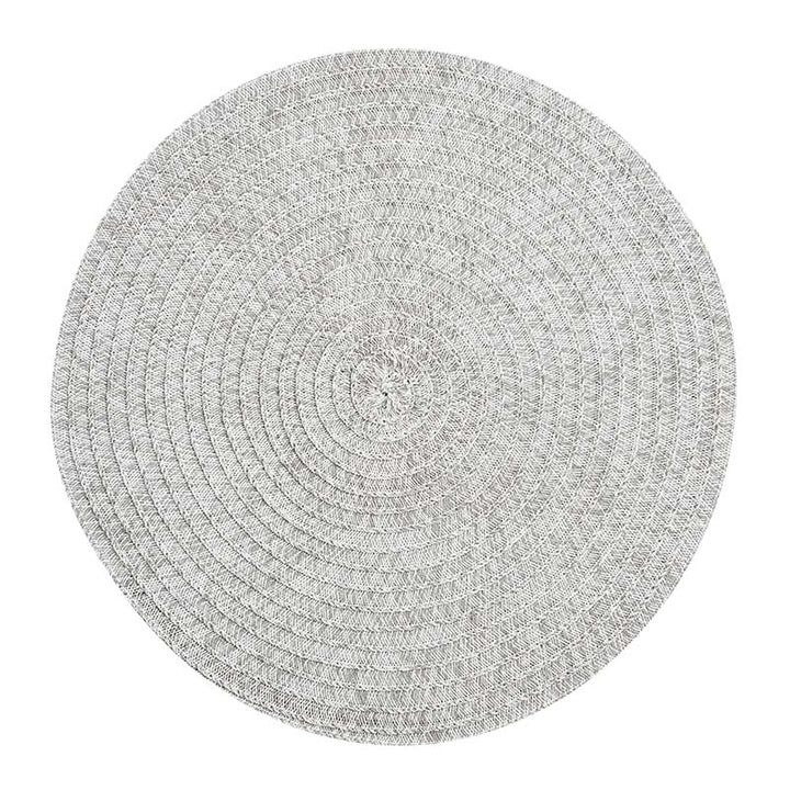 RAY STAR Set of 4 Round Braided Placemat Grey