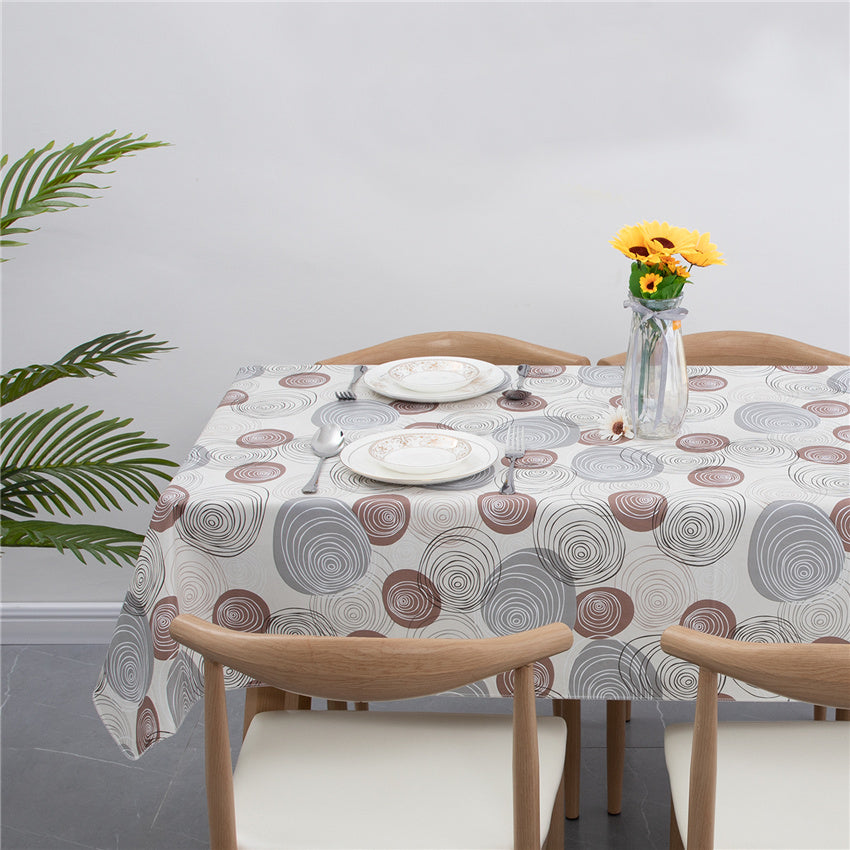Vinyl Modern Dot Design Tablecloth With Flannel Backing Round and Rectangle