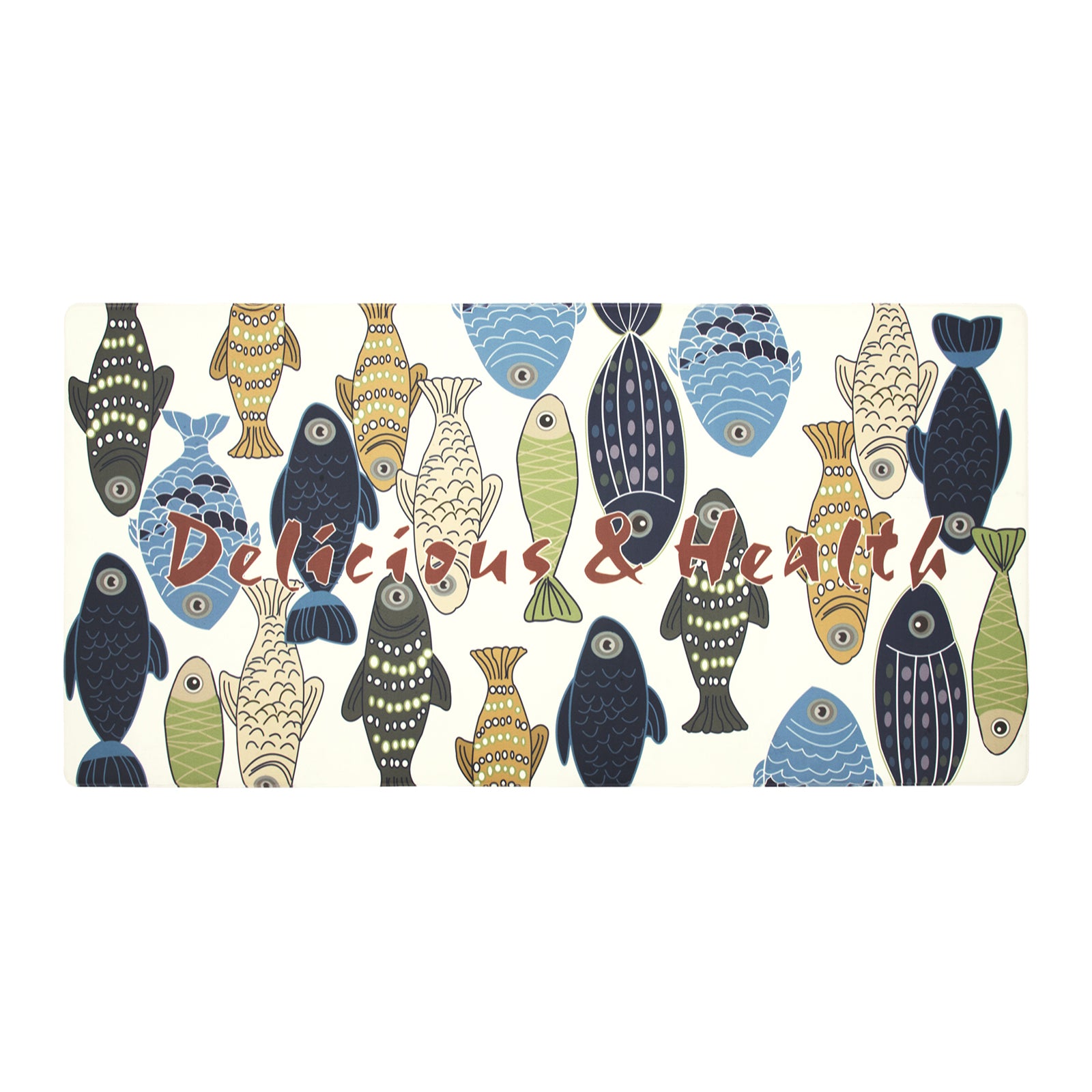 Vinyl Foam Kitchen Mat with Ocean Fish Design
