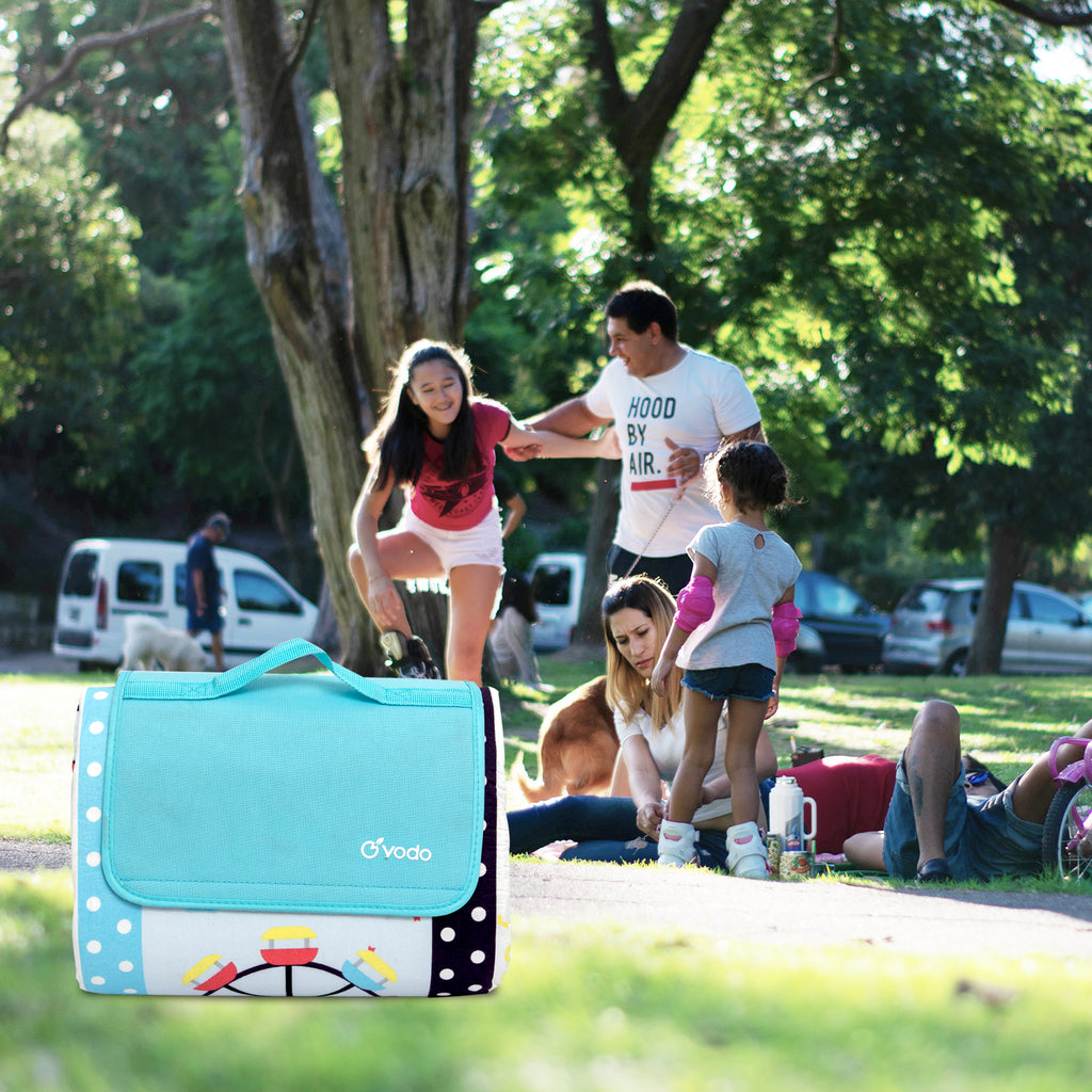 RAY STAR 79''X79'' Ferris Wheel Picnic Blanket Sandproof Waterproof Large Mat for Beach, Travel, Camping Machine Washable, Foldable
