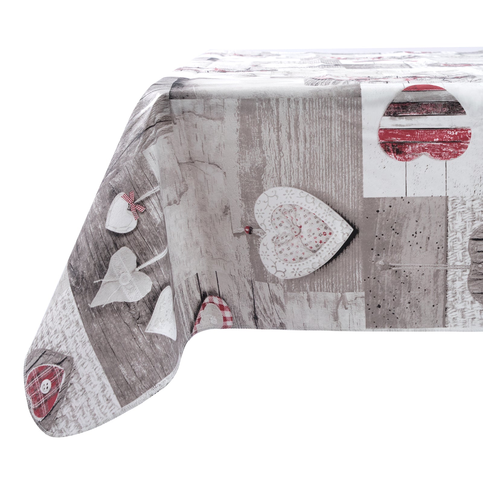 RAY STAR Valentine's Day special Heart Design Vinyl Tablecloth With Flannel Backing Round and Rectangle