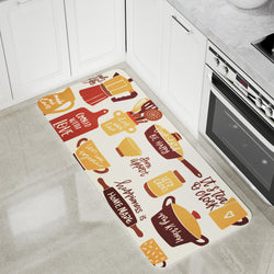 Vinyl Foam Kitchen Mat with Cook Time Lively Kitchenware Design