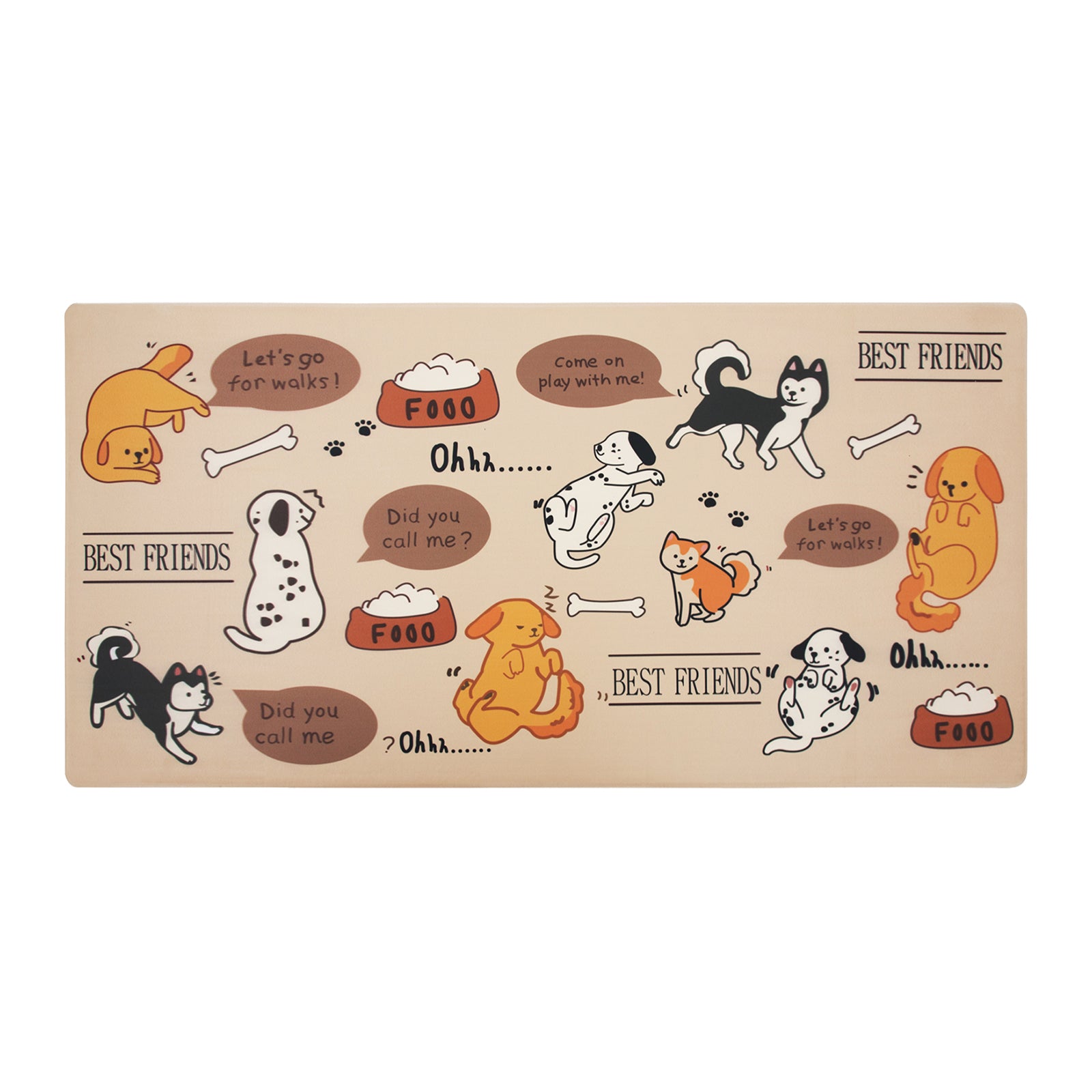 Vinyl Foam Kitchen Mat with Dog & Cat Family Design