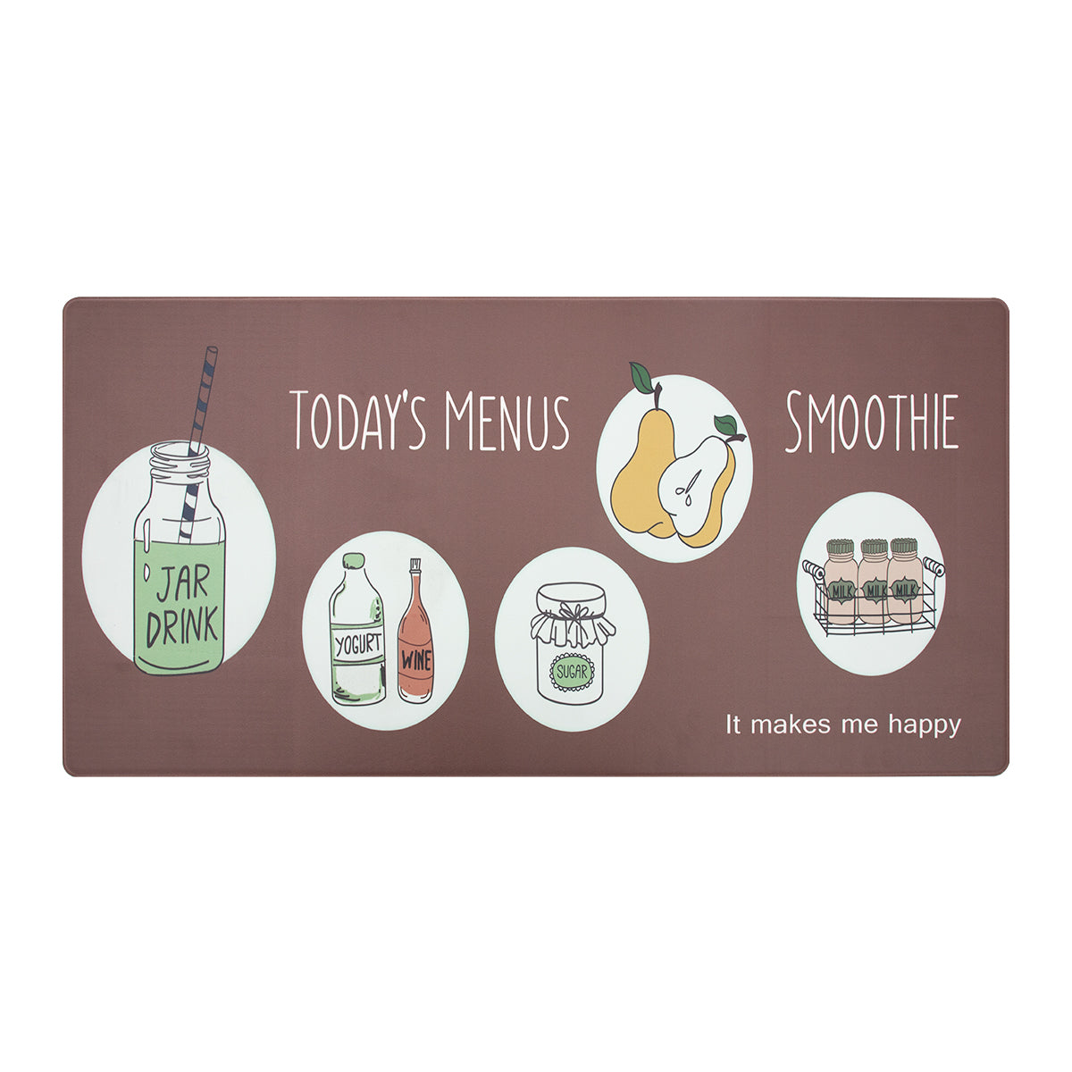 Vinyl Foam Kitchen Mat with Smoothie Design