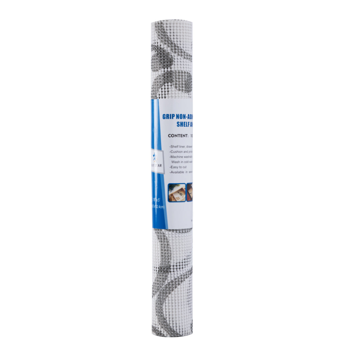 RAY STAR Rings Design Drawer and Shelf Liner, Strong Grip, Non Adhesive Easiest Install Mat for Kitchen Cabinets, Drawers, Cupboards and Bathroom Shelves