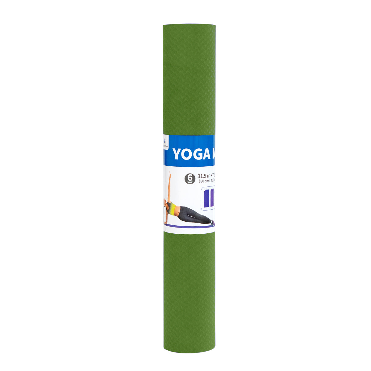 RAY STAR 6mm Double Layer Green TPE Yoga Mat for Premium Pilates Fitness Exercise Mat High Density Anti-Tear Sweat-Proof