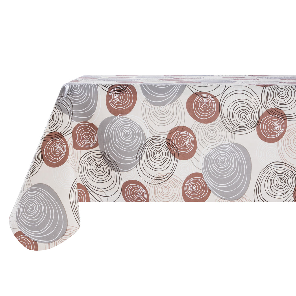 RAY STAR Mosaic Dot Design Vinyl Tablecloth With Flannel Backing Round and Rectangle