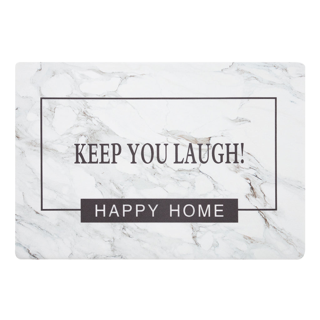 Vinyl Foam Kitchen Mat with Modern & Simple Marble Design