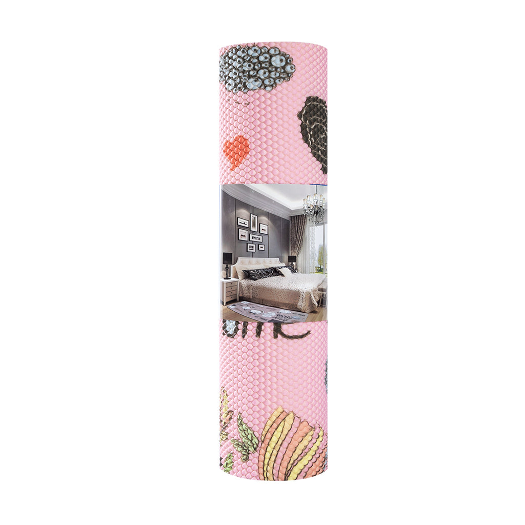 RAY STAR Pink Bird & Forest Design Non-slip Vinyl Rugs High Density Cushion Extra Comfort