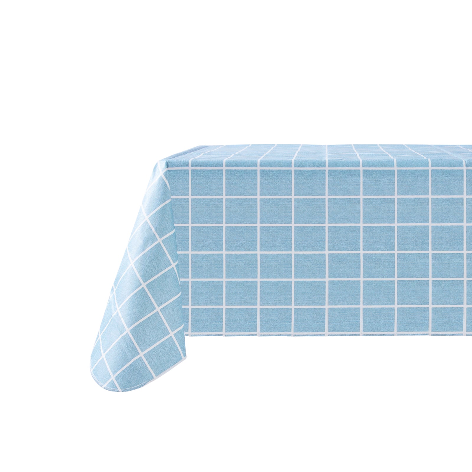 RAY STAR Vinyl Blue Checker Tablecloth With Flannel Backing Round and Rectangle