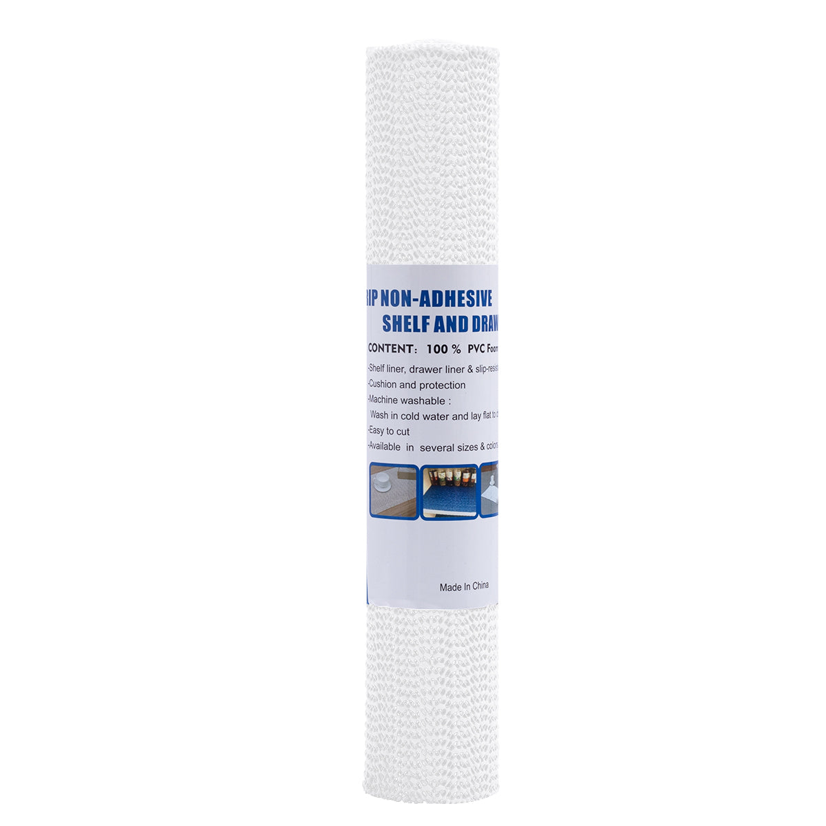 RAY STAR White Drawer and Shelf Liner, Strong Grip, Non Adhesive Easiest Install Mat, for Kitchen Cabinets, Drawers, Cupboards and Bathroom Shelves