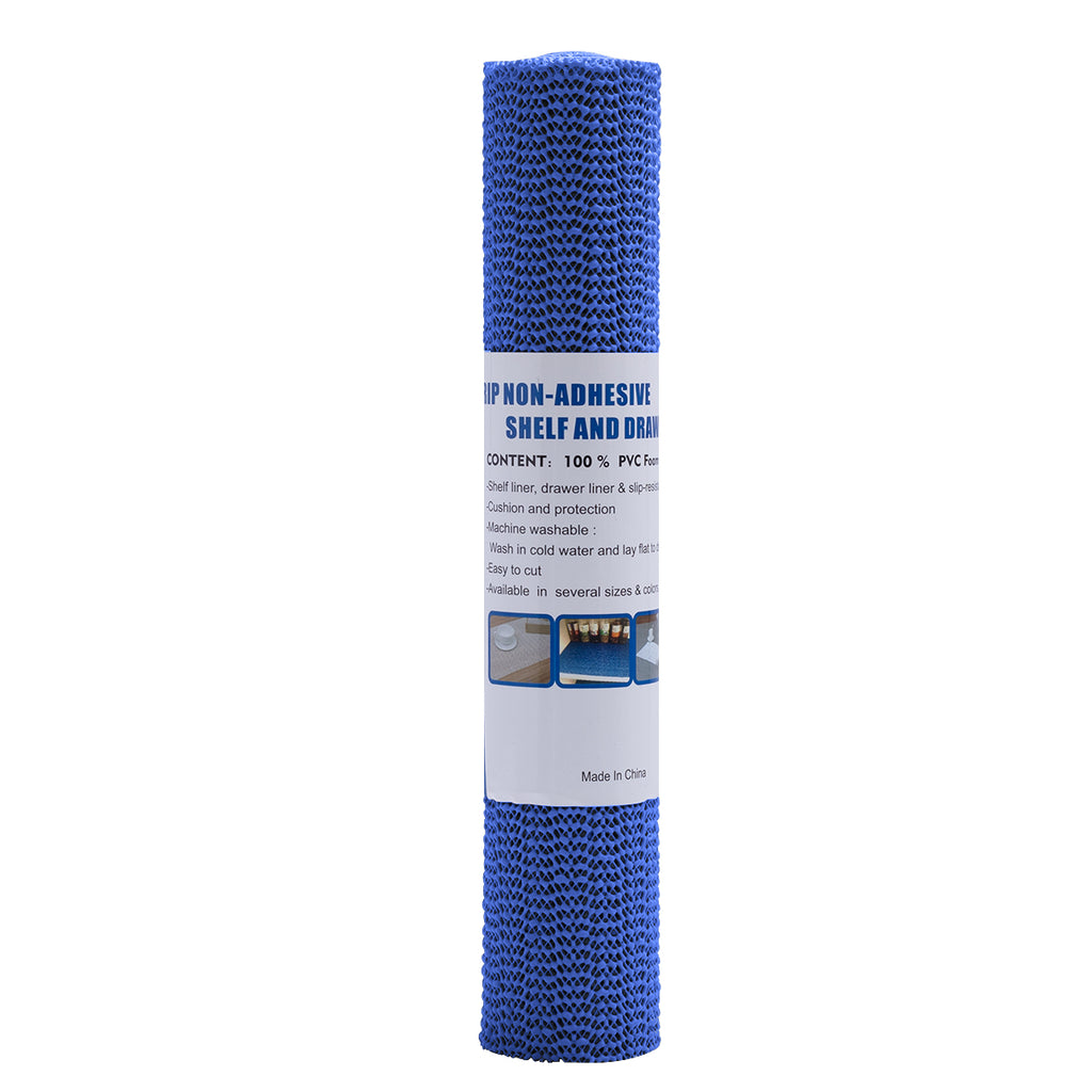 RAY STAR Blue Drawer and Shelf Liner, Strong Grip, Non Adhesive Easiest Install Mat, for Kitchen Cabinets, Drawers, Cupboards and Bathroom Shelves