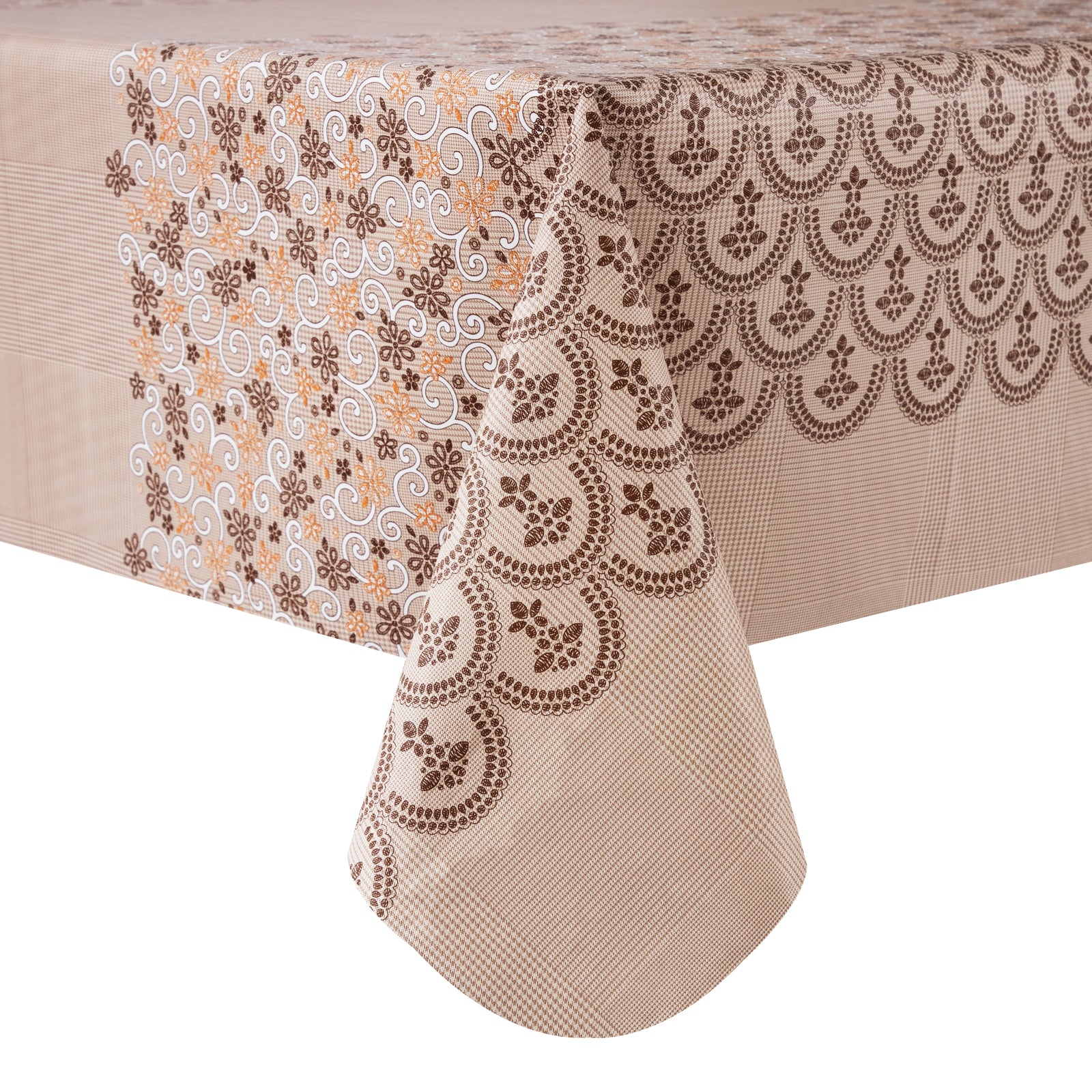 RAY STAR Mosaic Design Vinyl Tablecloth With Flannel Backing Round and Rectangle