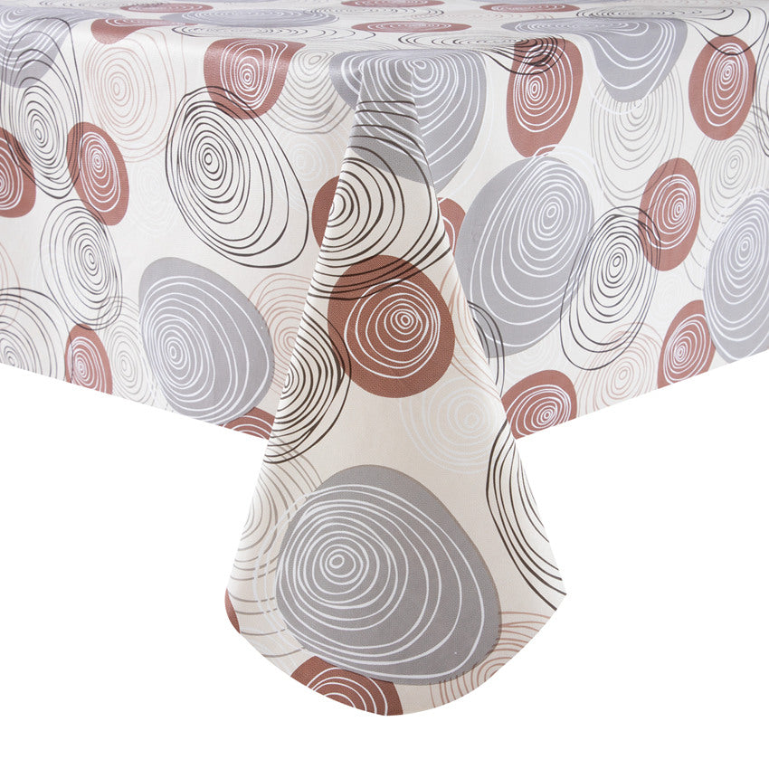 Vinyl Modern Dot Design Tablecloth With Flannel Backing Round and Rectangle