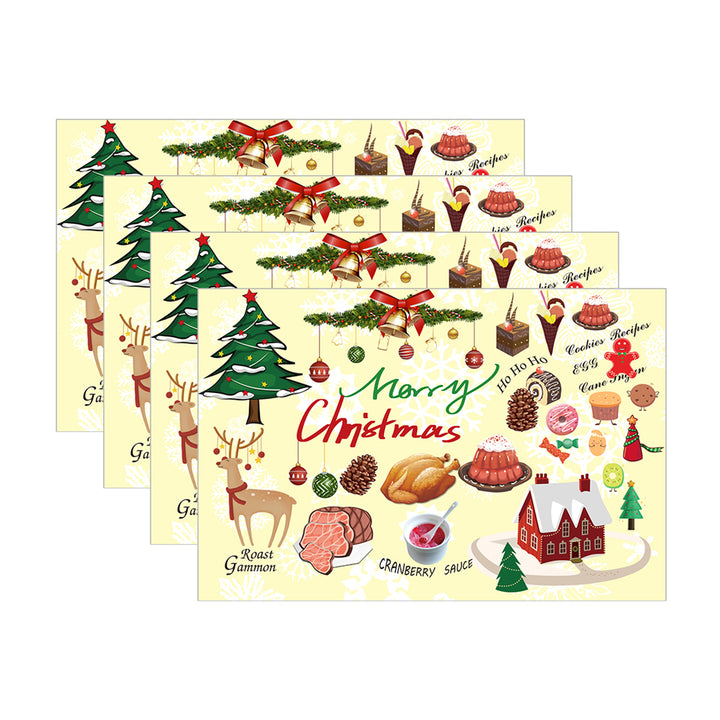 RAY STAR Set of 4 Placemat with Christmas Feast Design