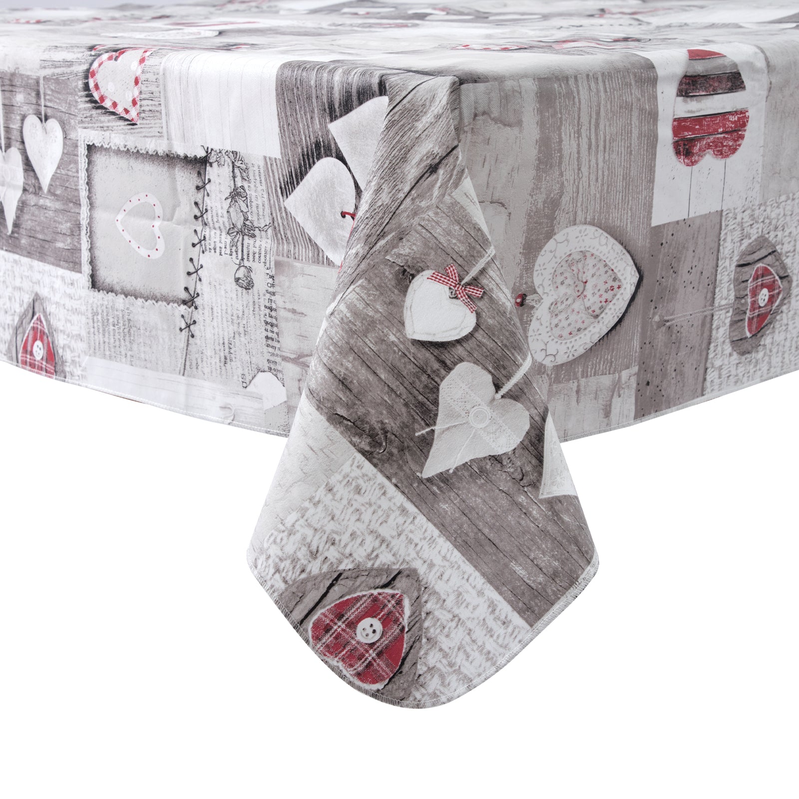 RAY STAR Valentine's Day special Heart Design Vinyl Tablecloth With Flannel Backing Round and Rectangle