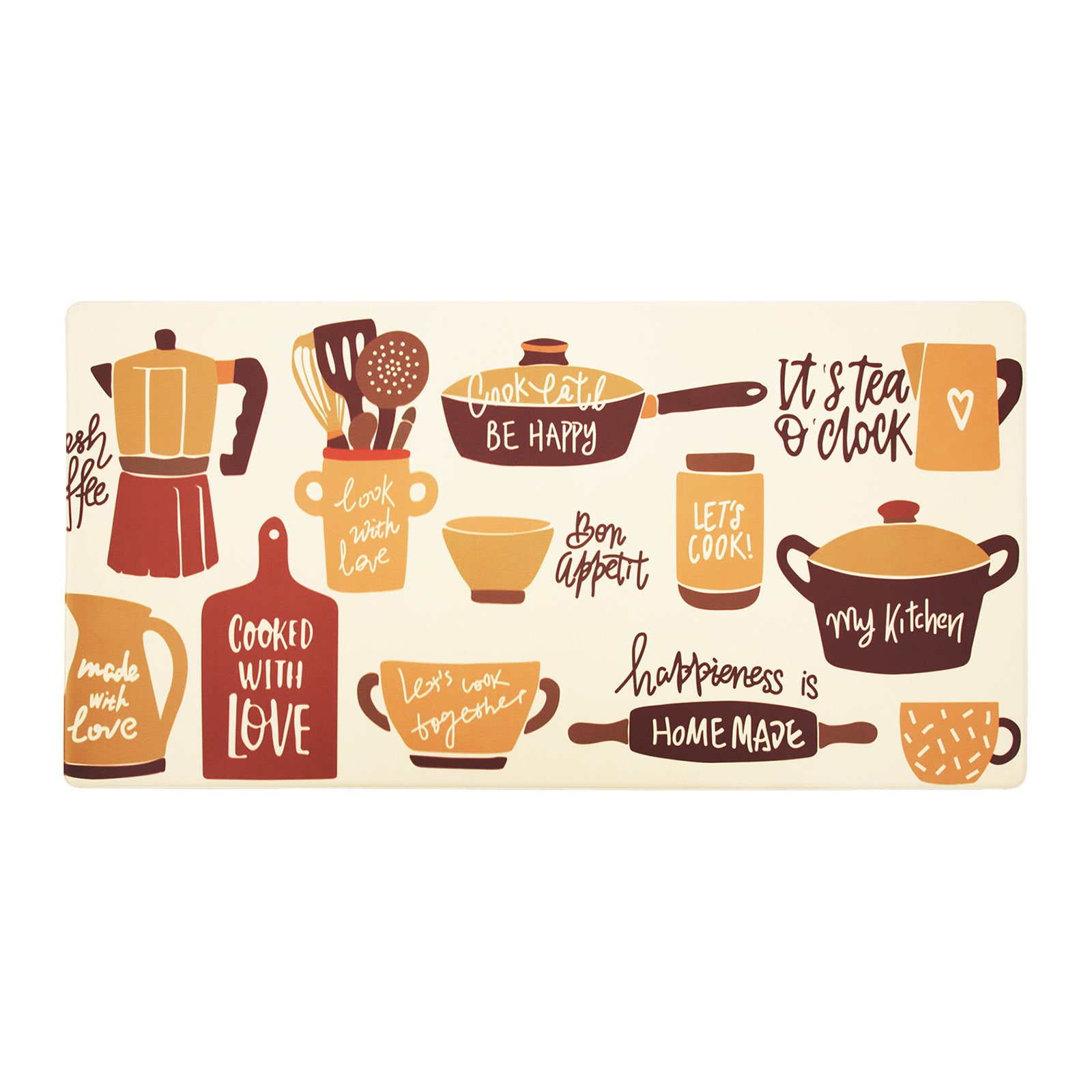 Vinyl Foam Kitchen Mat with Cook Time Lively Kitchenware Design