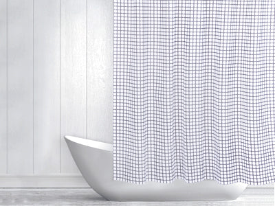 RAY STAR 70''X72'' PEVA Shower Curtain Liner 12 Hooks Heavy Duty Odorless Eco-Friendly Grey White Box Design