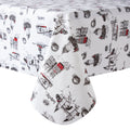 RAY STAR Vintage Castle Design Vinyl Tablecloth With Flannel Backing Round and Rectangle