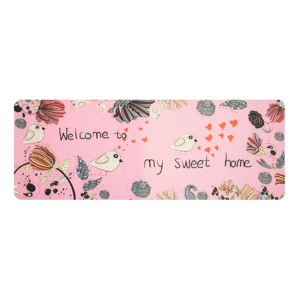 RAY STAR Pink Bird & Forest Design Non-slip Vinyl Rugs High Density Cushion Extra Comfort