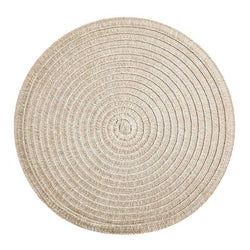 RAY STAR Set of 4 Round Braided Placemat Beige