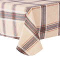 RAY STAR Elegant Retro Checkered Design Vinyl Tablecloth With Flannel Backing Round and Rectangle