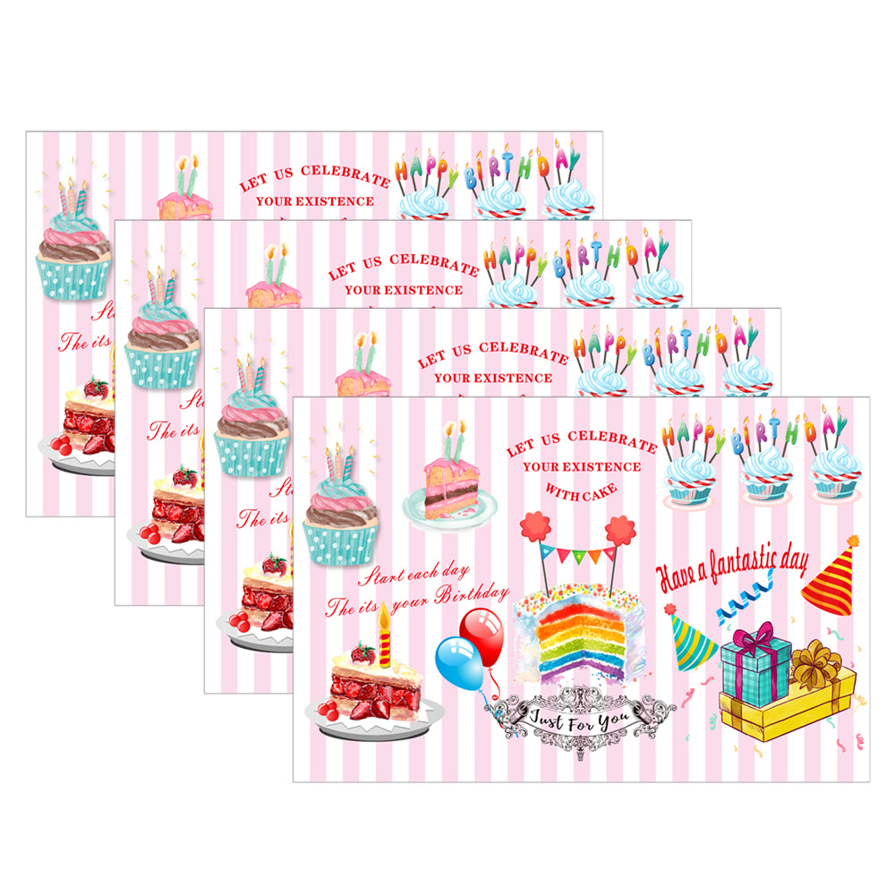 RAY STAR Set of 4 Placemat with Pink Childhood Memory Design