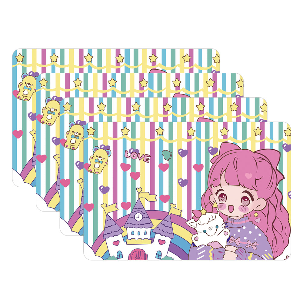 RAY STAR Set of 4 Placemat with Pink Childhood Memory Design