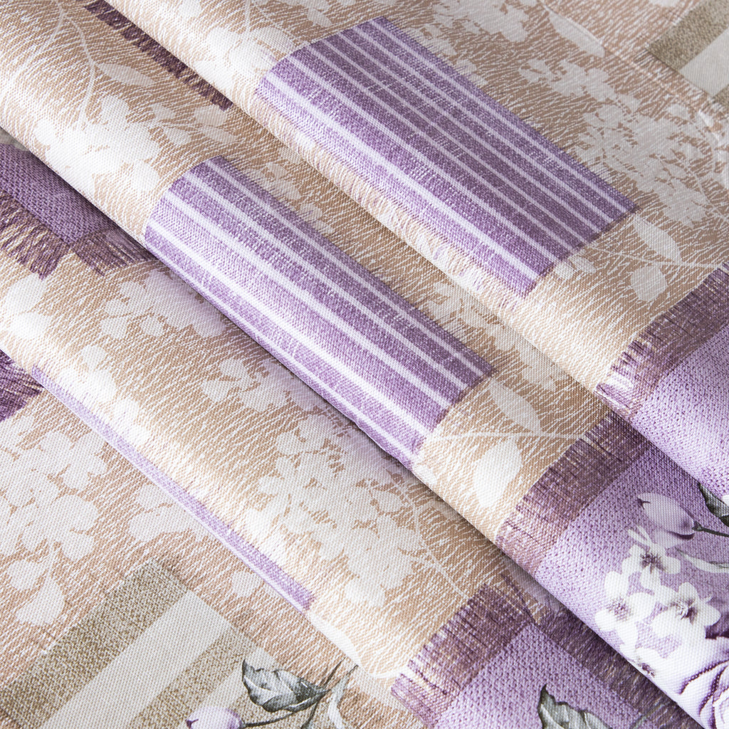 RAY STAR Elegant Purple & Lavender Vinyl Tablecloth with Flannel Backing – Soft, Waterproof, and Easy Clean Rectangle or Round Table Cover