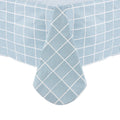 RAY STAR Vinyl Blue Checker Tablecloth With Flannel Backing Round and Rectangle