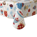 RAY STAR Cartoon Teapot Design Vinyl Tablecloth – Waterproof & Stain Resistant with Flannel Backing