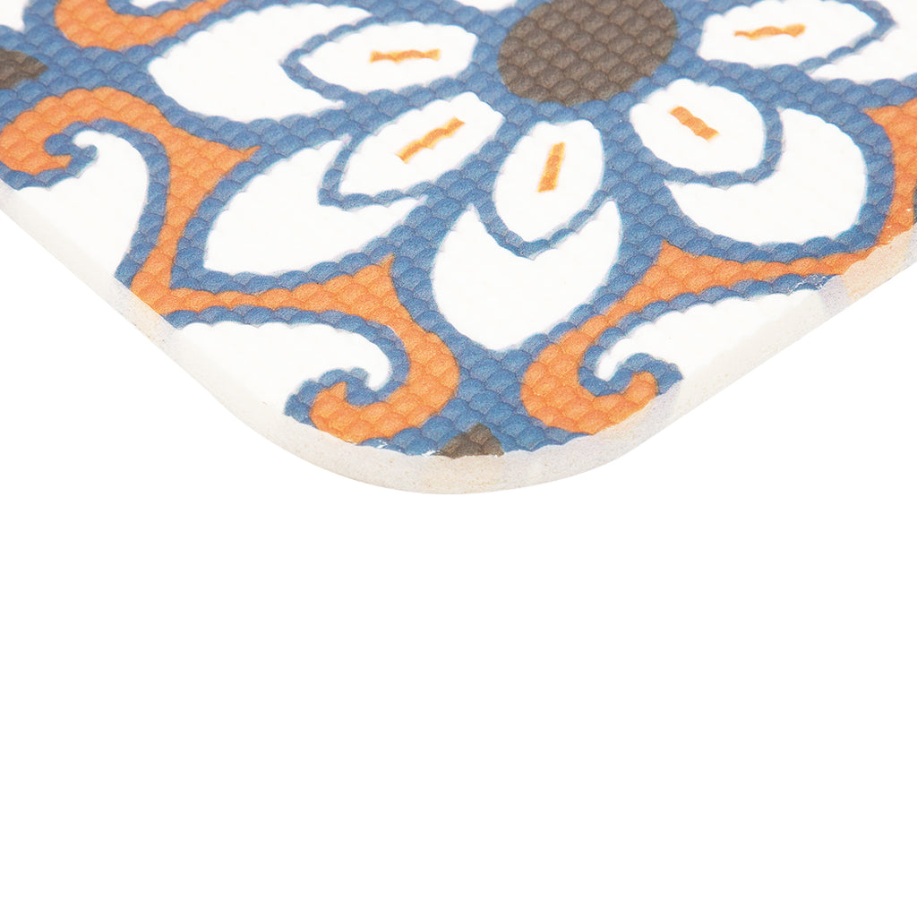 RAY STAR Blue & Grey Mosaic Non-slip Vinyl Rugs High Density Cushion Extra Comfort