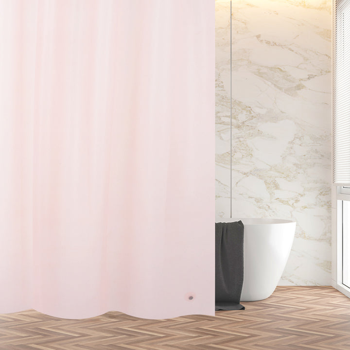 RAY STAR 70''X72'' Pink PEVA Shower Curtain Liner 12 Hooks Heavy Duty Odorless Eco-Friendly