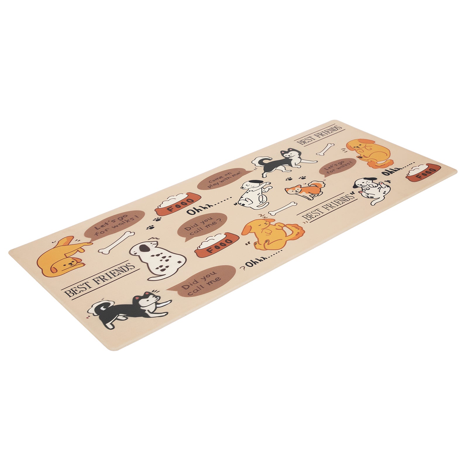 Vinyl Foam Kitchen Mat with Dog & Cat Family Design