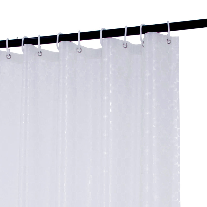 RAY STAR 70''X72'' 3D Translucent PEVA Shower Curtain Liner 12 Hooks Heavy Duty Odorless