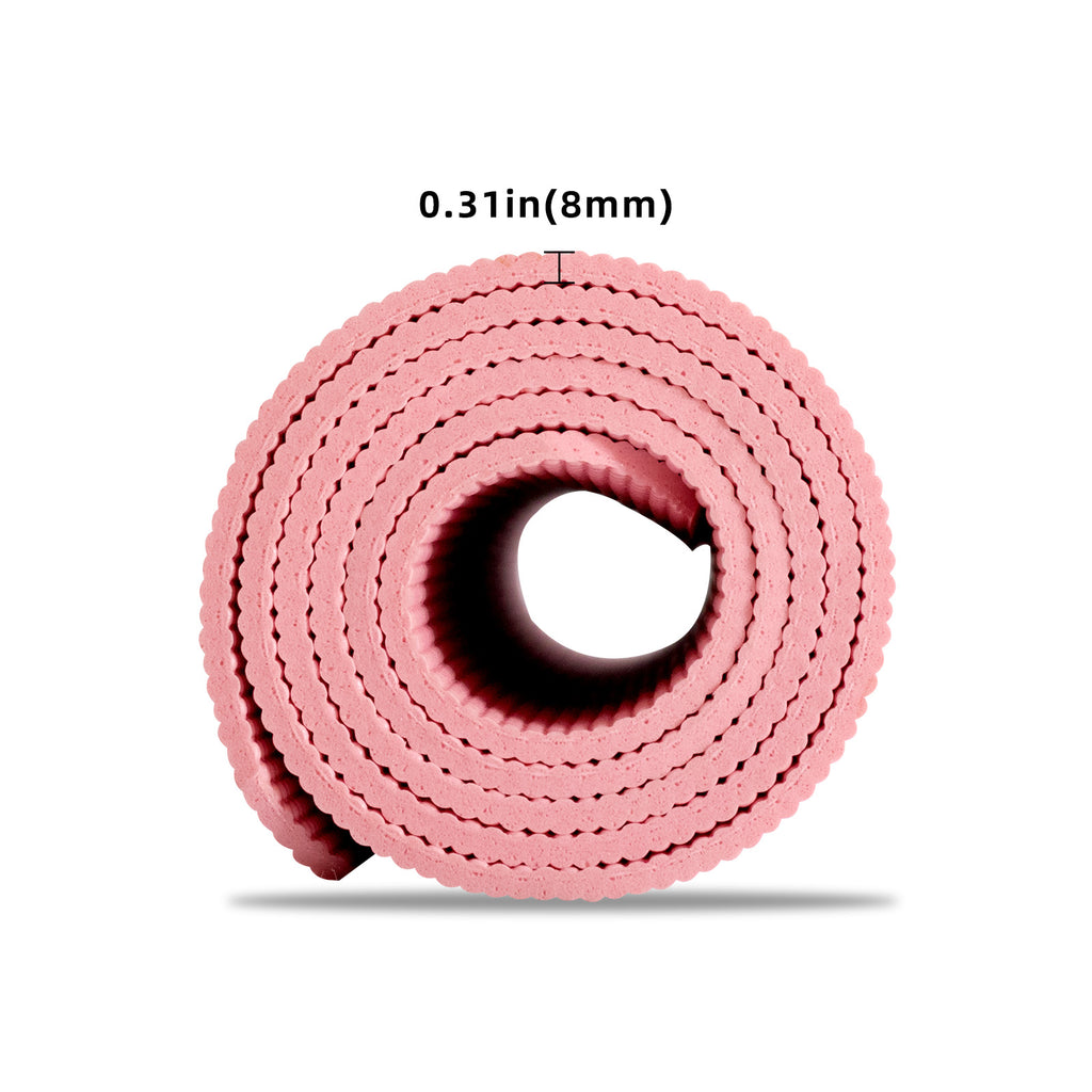 RAY STAR 8mm 24''X68'' Extra Thickness Pink Yoga Mat