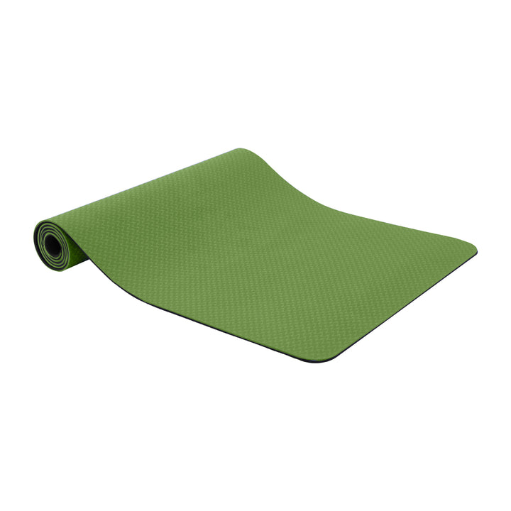 RAY STAR 6mm Double Layer Green TPE Yoga Mat for Premium Pilates Fitness Exercise Mat High Density Anti-Tear Sweat-Proof