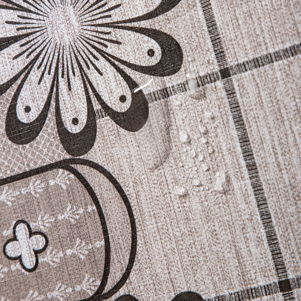 RAY STAR Checkered and Blossom Design Vinyl Tablecloth With Flannel Backing Round and Rectangle