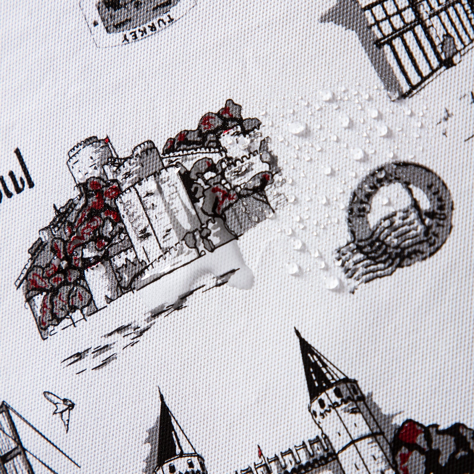 RAY STAR Vintage Castle Design Vinyl Tablecloth With Flannel Backing Round and Rectangle