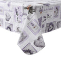 RAY STAR Lavender Floral Valentine Design Vinyl Tablecloth With Flannel Backing Round and Rectangle