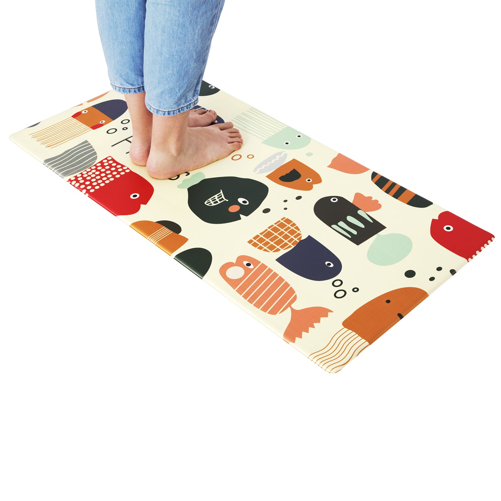 Vinyl Foam Kitchen Mat with Sea & Fish Design Multiple sizes