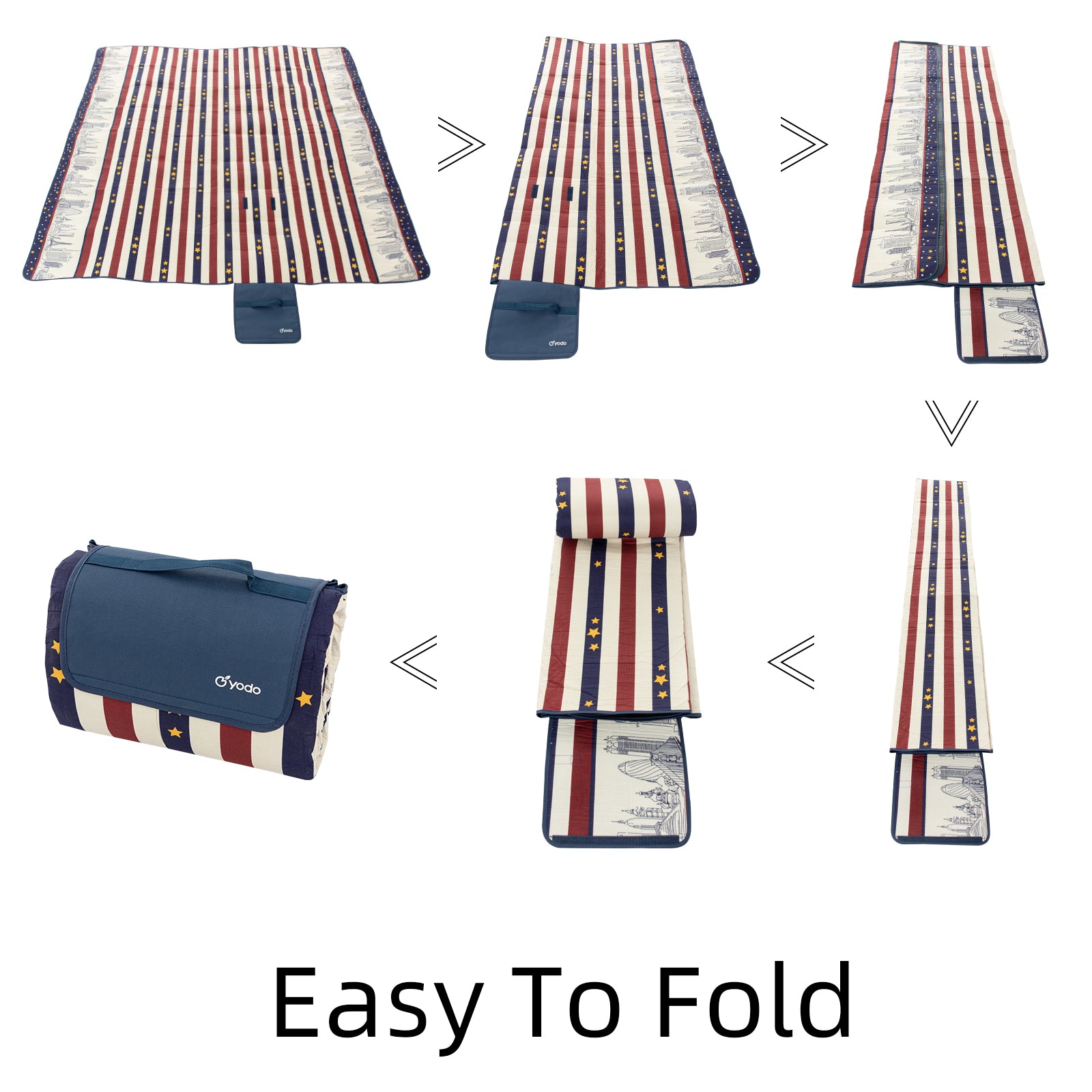 RAY STAR 79''X79'' Red Blue Picnic Blanket Sandproof Waterproof Large Mat for Beach, Travel, Camping Machine Washable, Foldable