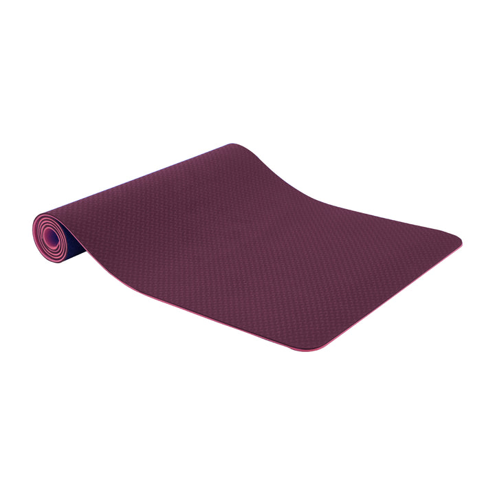 RAY STAR 6mm Double Layer Pink TPE Yoga Mat for Premium Pilates Fitness Exercise Mat High Density Anti-Tear Sweat-Proof