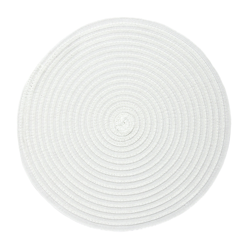 RAY STAR Set of 4 Round Braided Placemat White