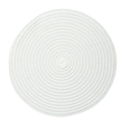 RAY STAR Set of 4 Round Braided Placemat White