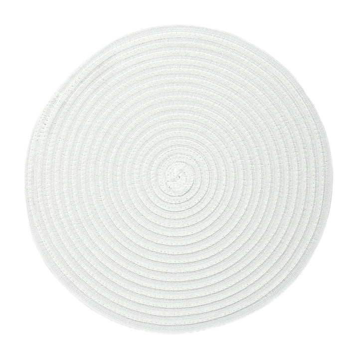 RAY STAR Set of 4 Round Braided Placemat White